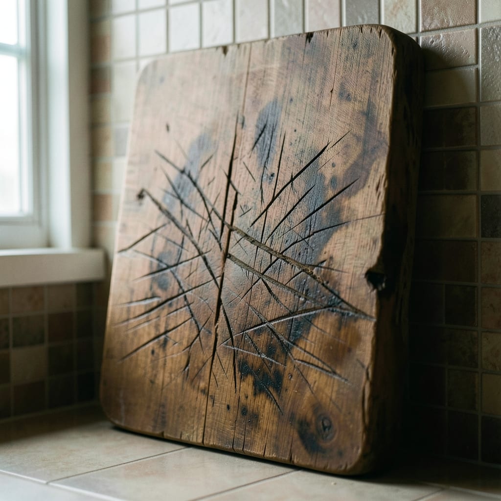 The wooden cutting board